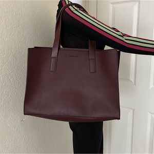 Rachel Zoe Vegan Leather Knot Tote in Bordeaux/Burgundy